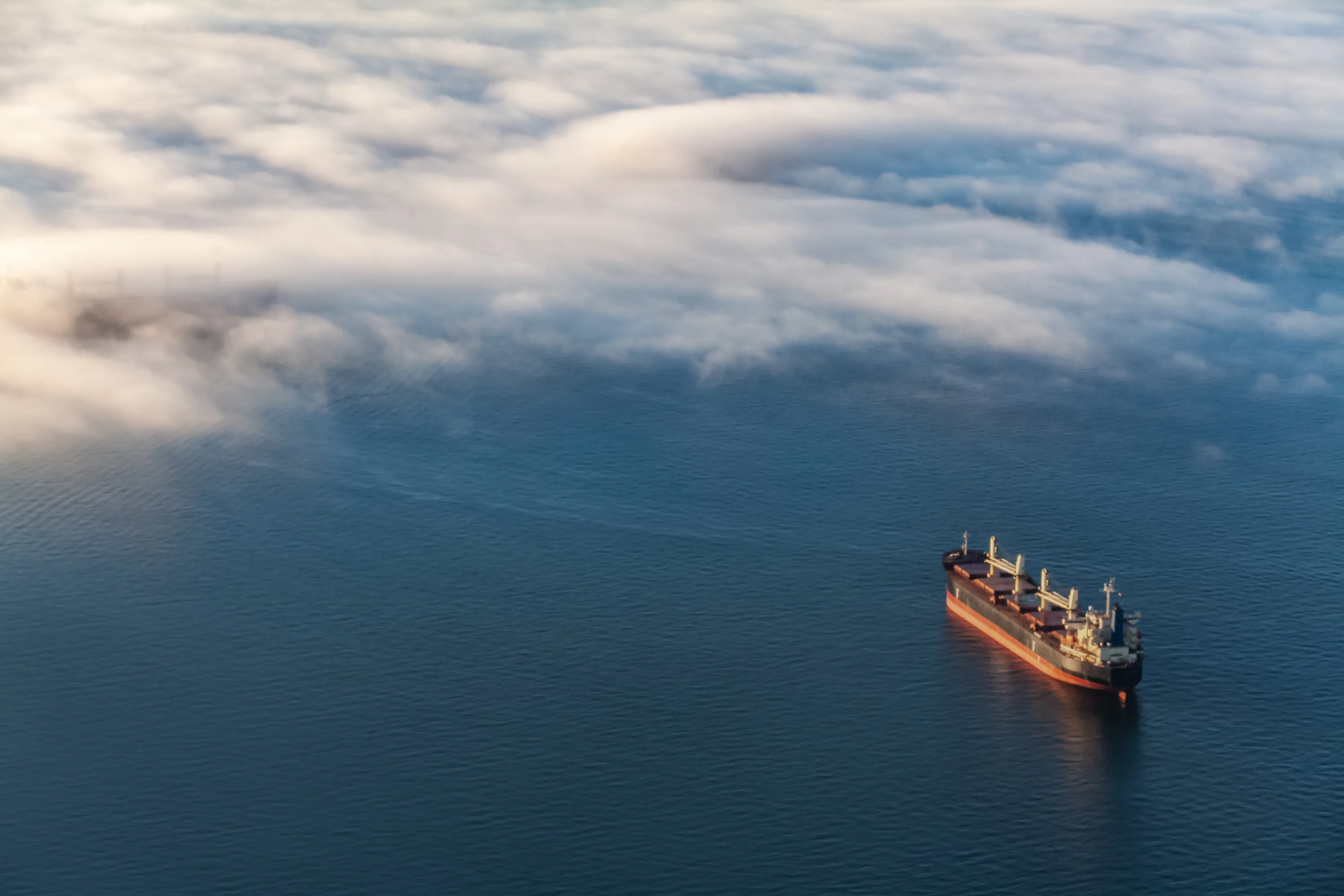 Container cargo ship in Vancouver’s English Bay